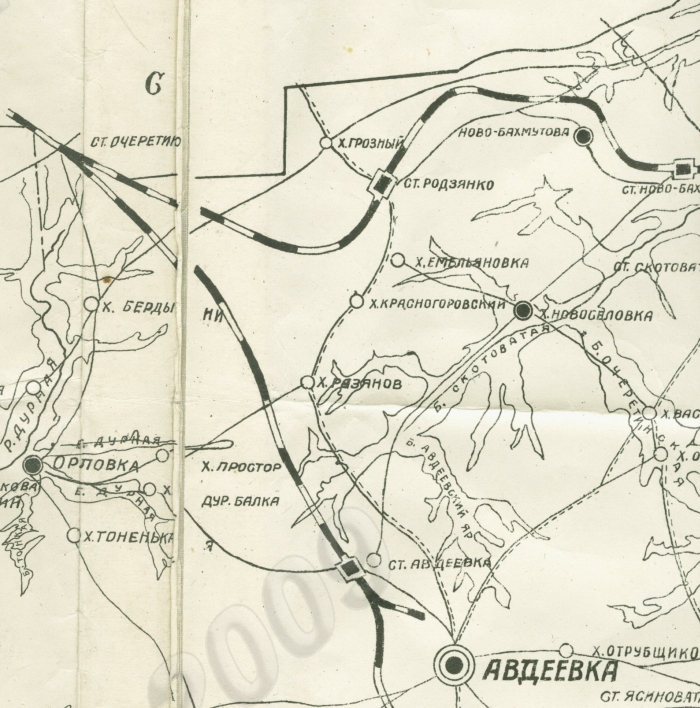 Карта 1926г. Станция Родзянко еще существует