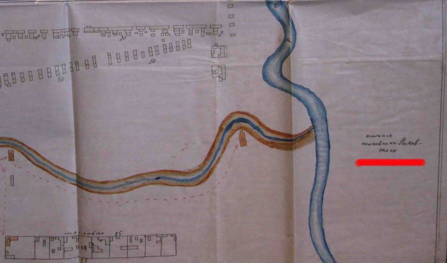 фрагмент карты 1892 г. отмечено имение Рыковского