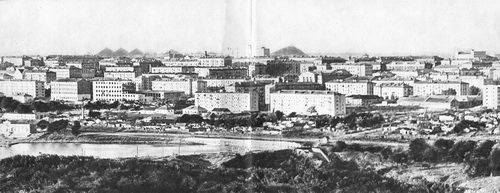 Панорама улицы набережной. Еще видны одноэтажные постройки. Донецк, 1962 год<br>Нажмите на фото для увеличения