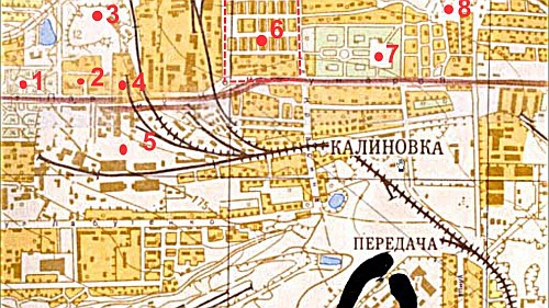 Восточная часть поселка Рыковка (Калиновка) по карте за 1965 год.