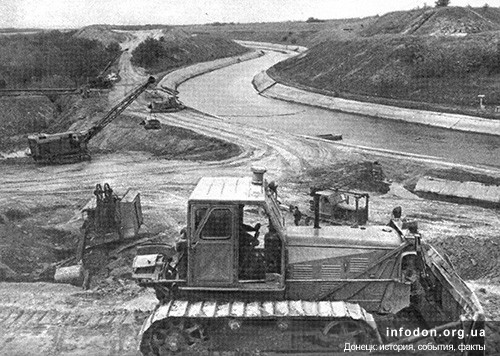15. Строительство второй очереди канала Северский Донец-Донбасс в районе горловки, 1974 год.