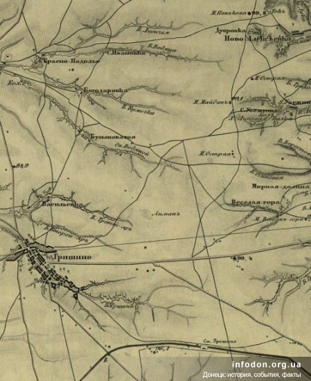 Карта Ф.Шуберта, 60-90-е г.г. XIX в.